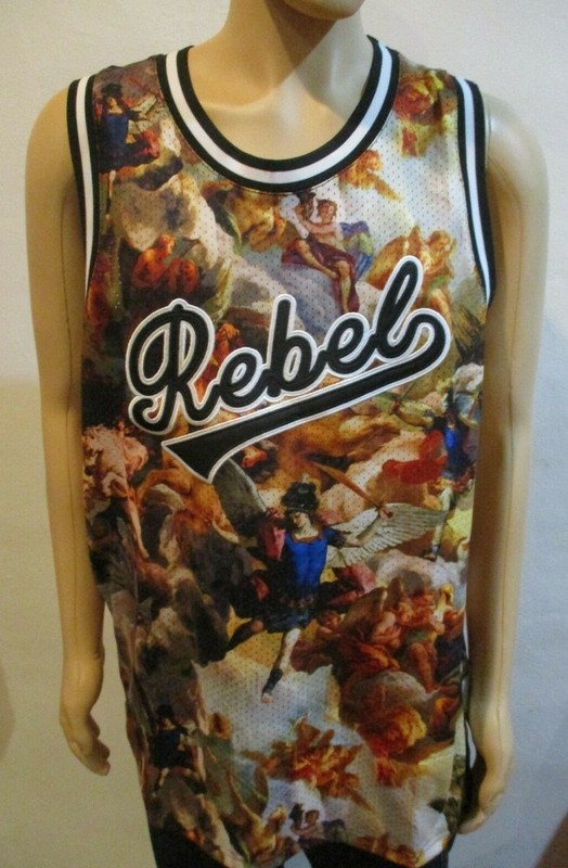 Men's Rebel Angels Artwork Sleveless Basketball Jersey Tank Shirt size 2XL gallery