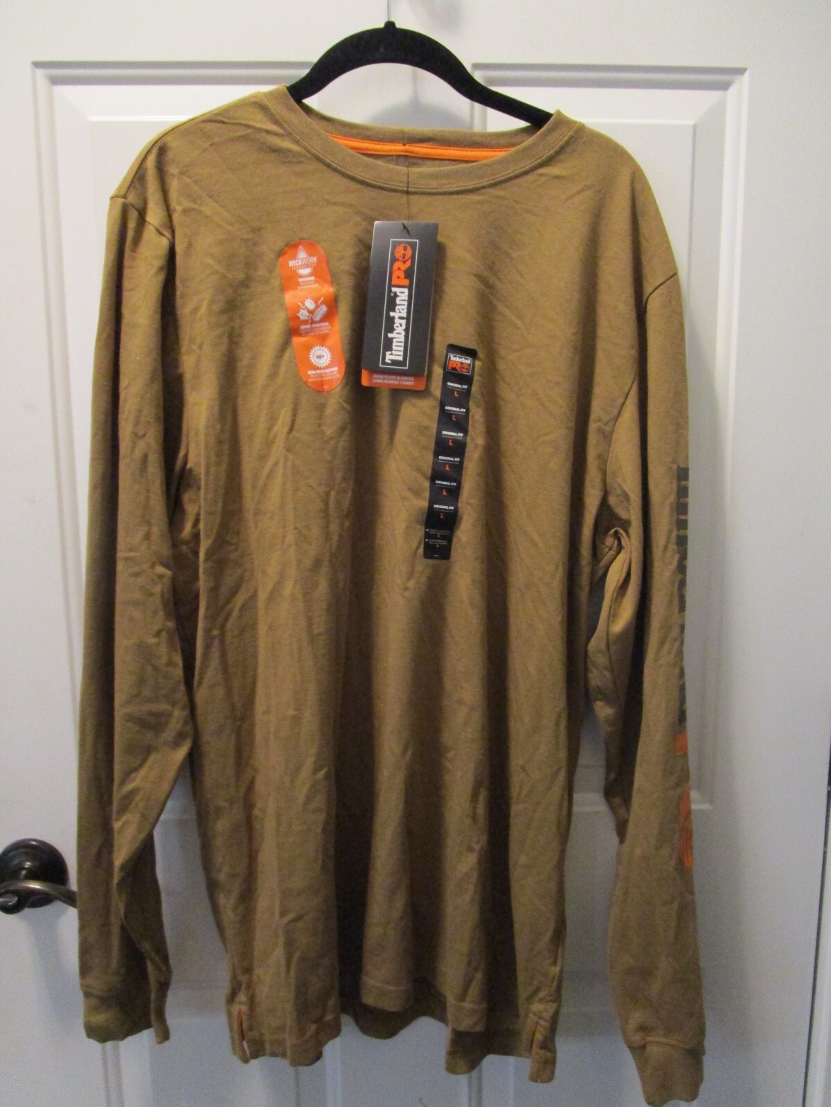 TIMBERLAND PRO BASE PLATE BLENDED L/S SHIRT IN DARK WHEAT SIZE LARGE NEW gallery