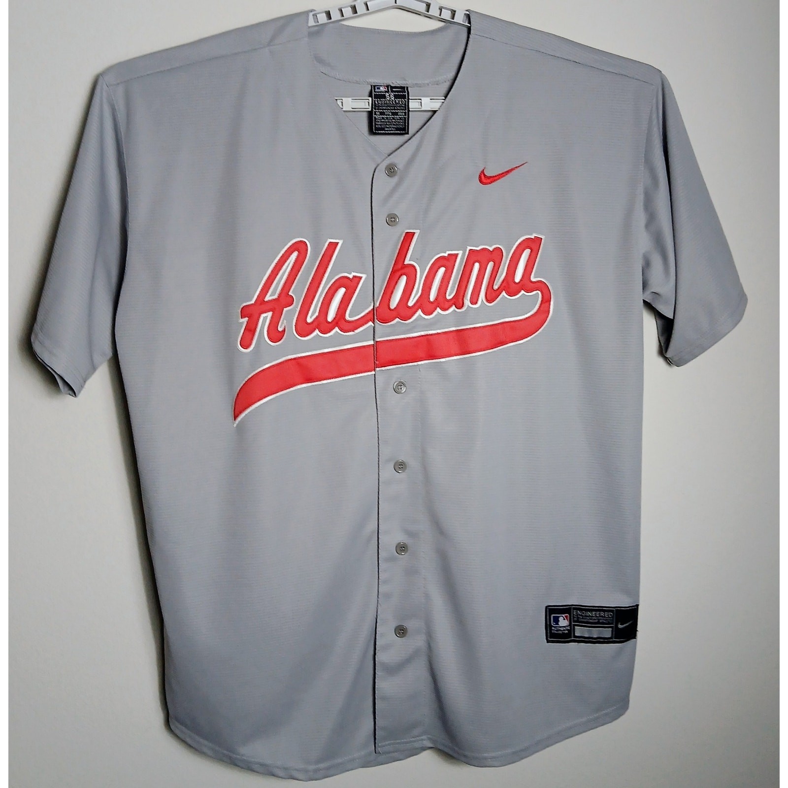 Nike Alabama Crimson Tide Baseball Jersey Mens 3XL 56 Gray College NCAA Team gallery