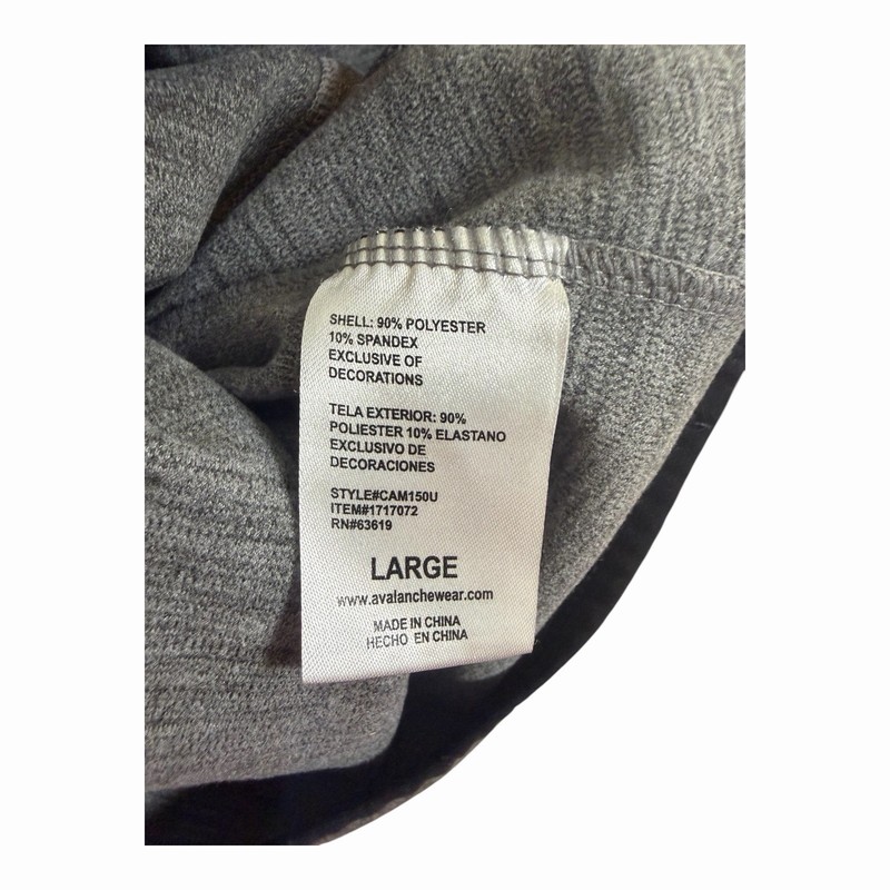 Avalanche Men’s Large Quarter Zip Pullover Gray Performance Stretch Shirt gallery