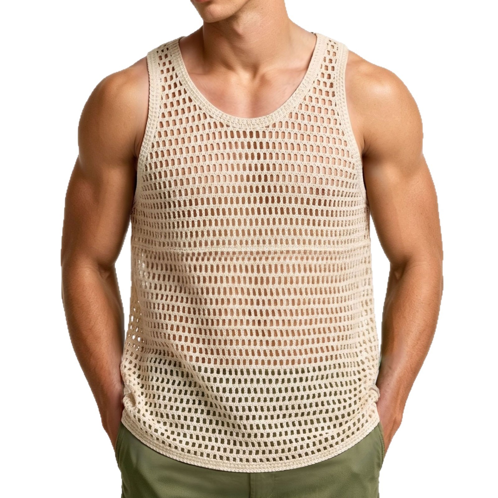 Fitness All-Match Mesh Sleeveless Top Men's Clothing gallery