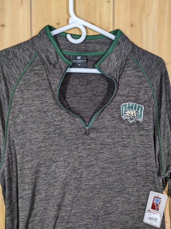 Colosseum Ohio Bobcats 1/4 Zip Pullover Men's M Performance Athletic Gray NCAA gallery