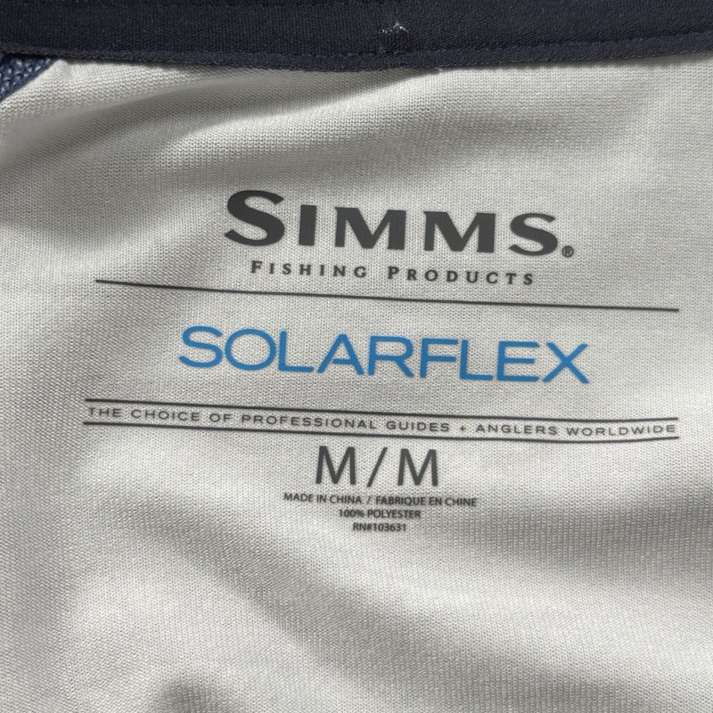 Simms SolarFlex 1/4 Zip Pullover Mens Medium Blue Camo Long Sleeve Fishing gallery