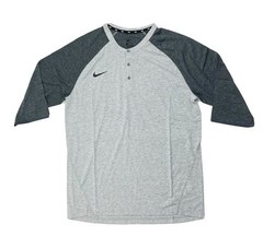 Nike Dry Stock 3/4 Sleeve Flux Top Baseball Raglan Tee – Henley Men’s Large Gray