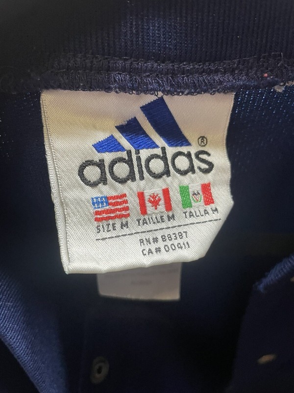 Adidas Mens Snap Shooting Shirt Basketball Warm Up Vintage Medium Navy Blue gallery