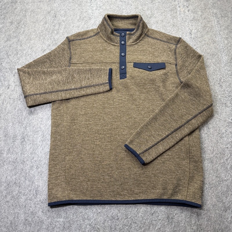 Onward Reserve 1/4 Snap Pullover Men M Beige Performance Stretch gallery