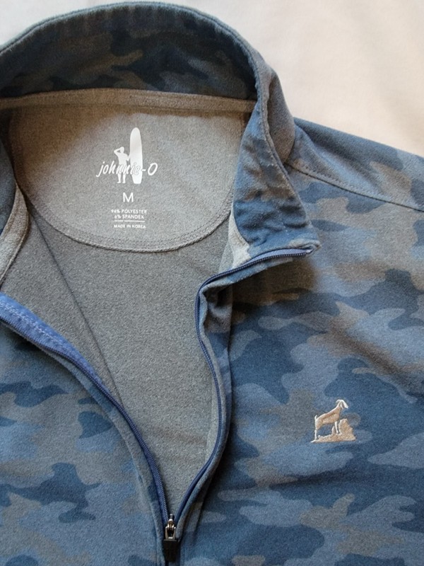 Johnnie O Slate Blue Camo 1/4 Zip Pullover Long Sleeve Shirt Men's M Golf Beach gallery