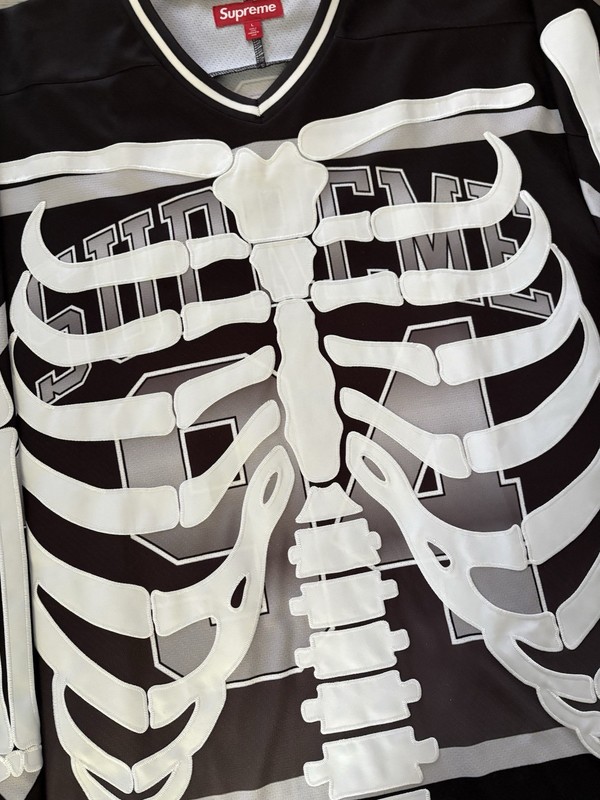 Supreme Bones Hockey Jersey FW23 Size Large Black Top gallery
