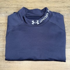 Under Armour Mens Long Sleeve Mock Neck Compression Shirt (M|L) Slim Blue B19