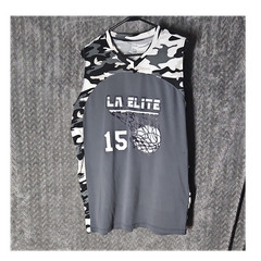Epic Sports Basketball Jersey Tank Top Large Gray Camouflage Polyester
