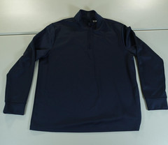 Lands’ End Pullover Mens Large Blue 1/4 Zip Mock Neck Stretch Knit Performance