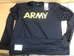 Dri-Duke Moisture Management Black Long Sleeved US Army Yellow Logo Shirt size L