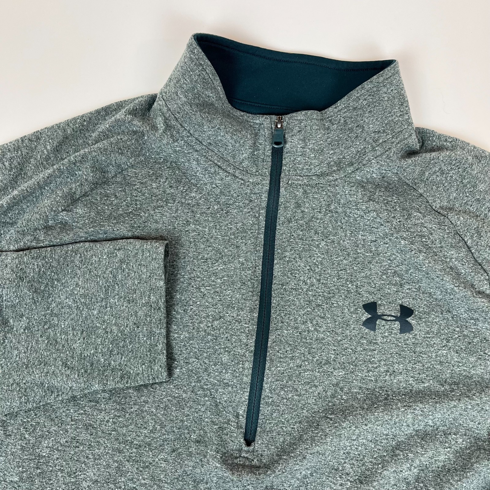 Hylete Mens Large Heather Gray Quarter Zip Pullover Long Sleeve gallery