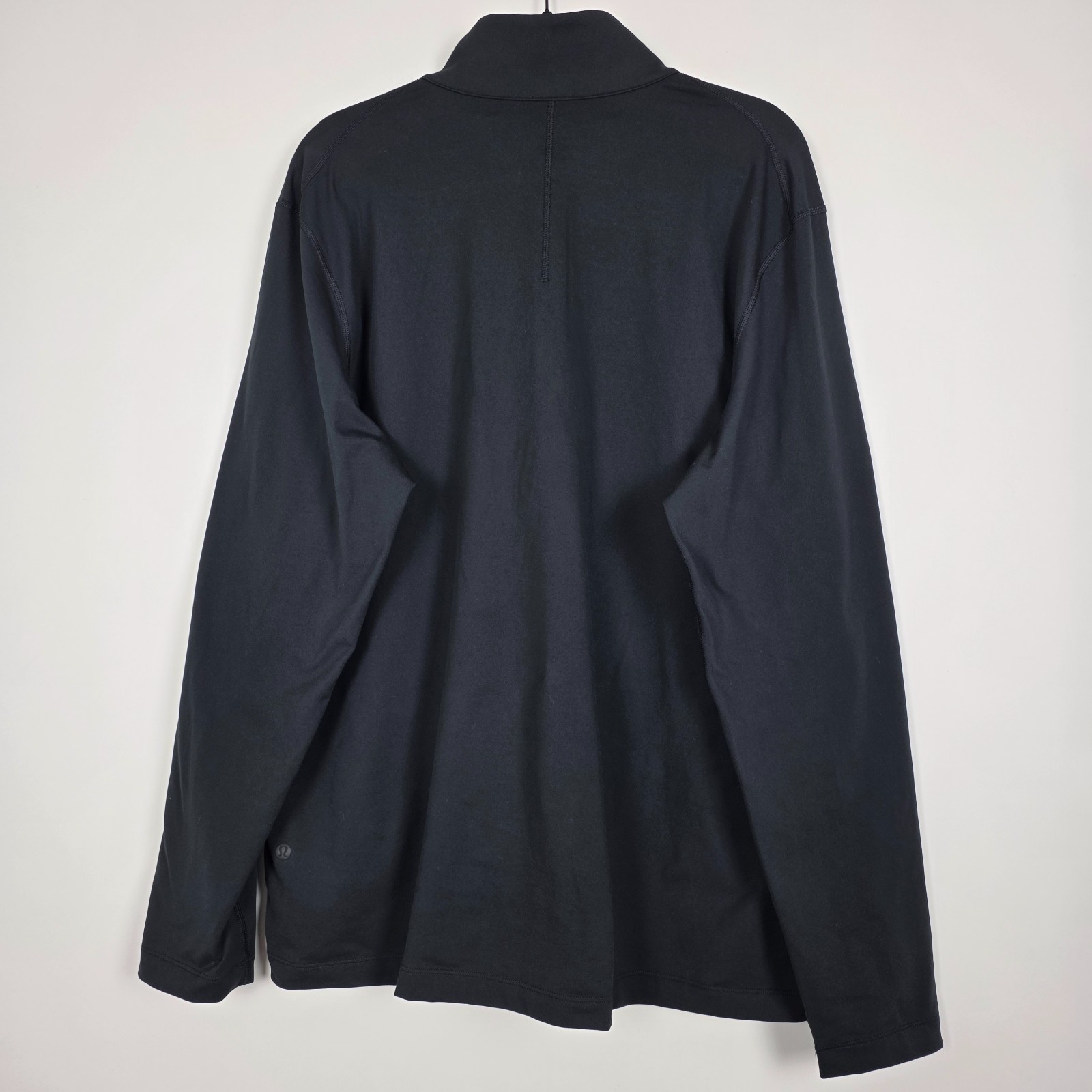 Lululemon Activewear Stretch 1/2 Zip Mock Neck Mens 2XL Long Sleeve Black Shirt gallery