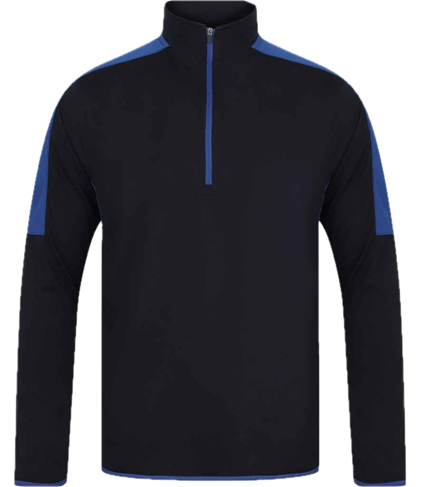 Contrast Zip Neck Midlayer Polyester Top XS - XXL Finden and Hales
