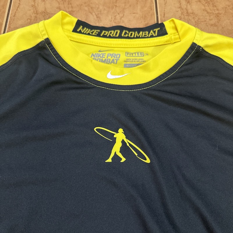 Nike Pro Combat Shirt Sz Large Fitted Black Yellow Ken Griffey Jr Baseball gallery