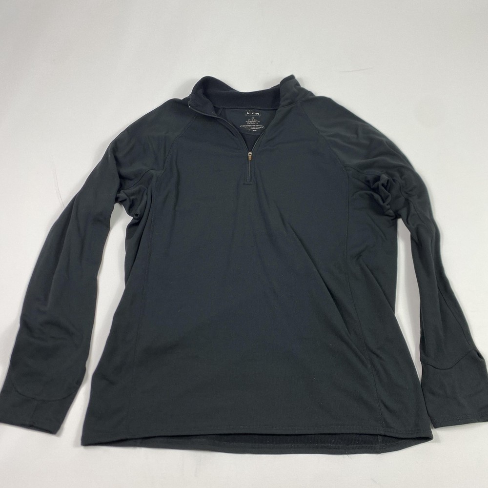 L.L.Bean Pullover Mens Medium Black Quarter Zip Performance Base Layer Athletic