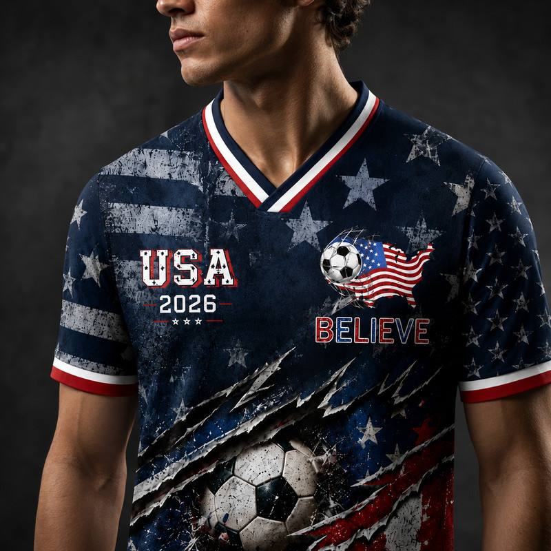 Patriotic USA 2026 Soccer Jersey Custom Name Number 10 Football Fan Shirt Gift gallery