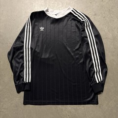 Vintage 90s Adidas 3 Stripe Trefoil Long Sleeve Goalie Soccer Jersey L Black USA