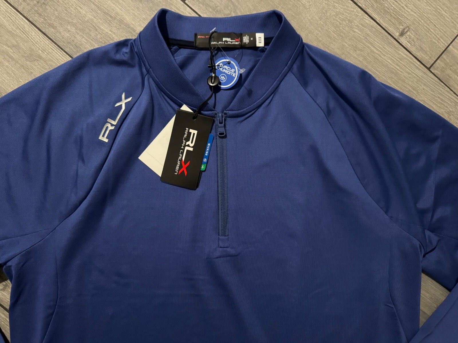 RLX RALPH LAUREN MENS 1/4 ZIP PULLOVER WICKING SHIRT, ROYAL NAVY, NWT $168, M gallery
