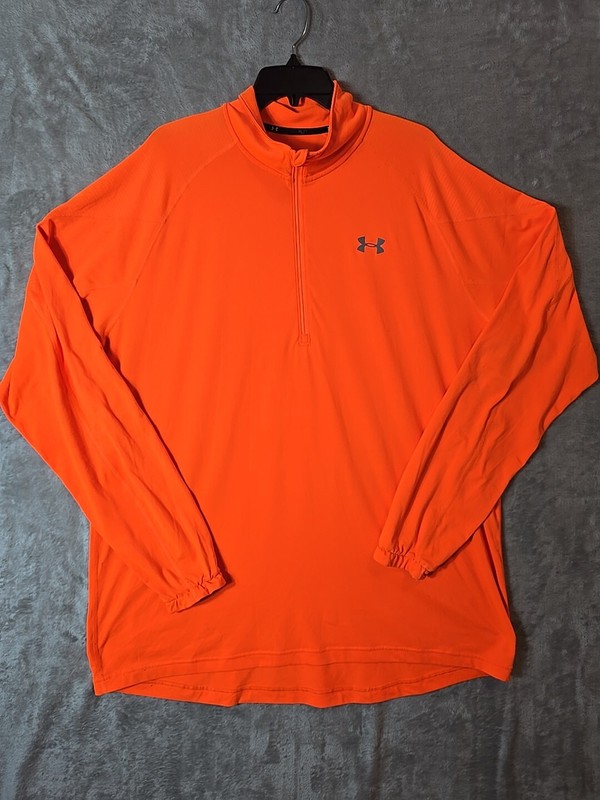 Under Armour Quarter Zip Pullover Mens XXL Orange Long Sleeve All Season Gear gallery