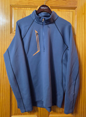 Sunice Golf Pullover Mens Large Blue Gray Quarter Zip Hiking Watre-repellent