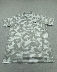 Under Armour Shirt Mens Medium Grey White Camo The Tech Tee Wicking Loose Fit