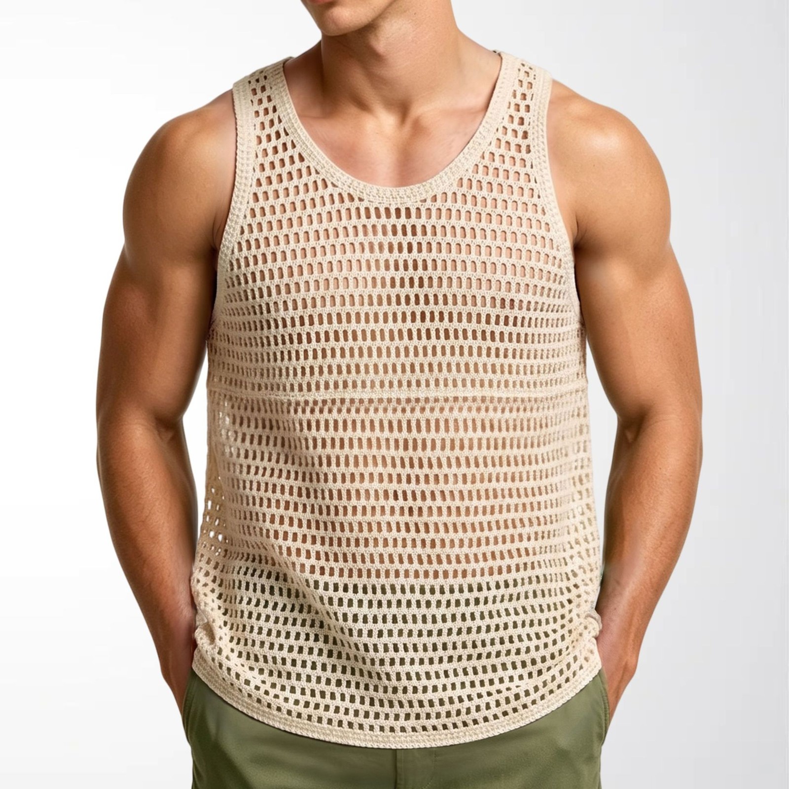 Fitness All-Match Mesh Sleeveless Top Men's Clothing gallery