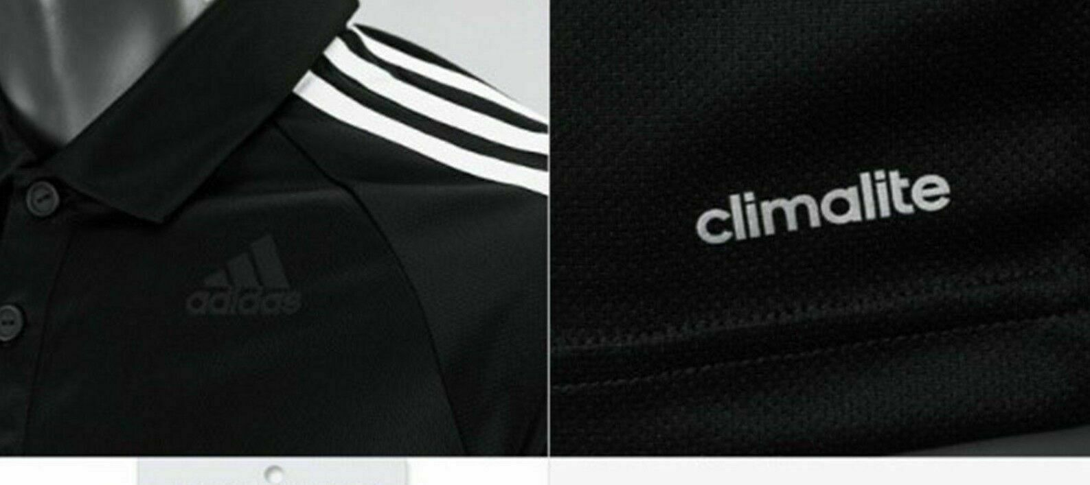 ADIDAS ClimaLite+ D2M 3S POLO Shirt - Men's M Medium (Black/White) NWT gallery