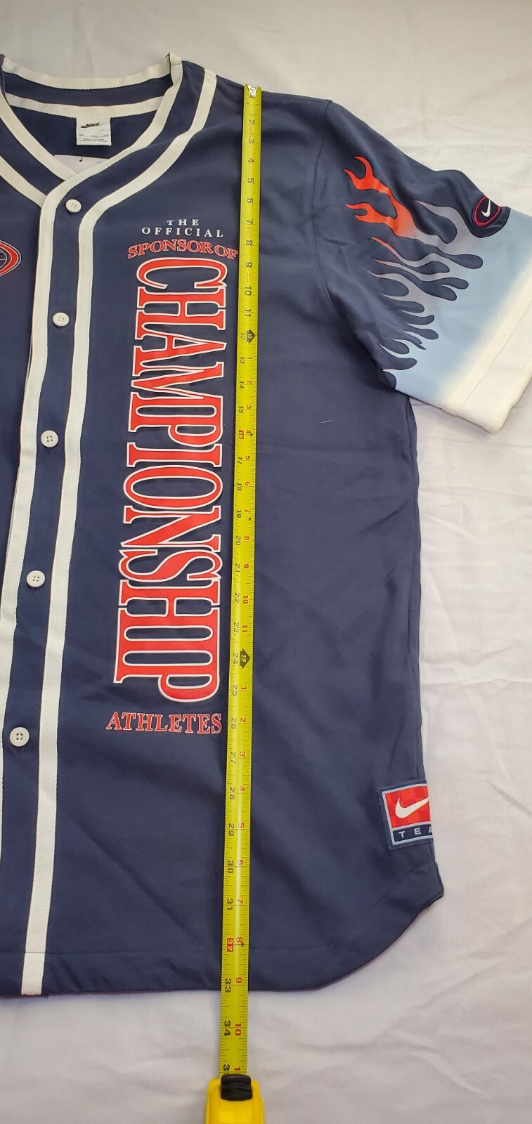 Nike Size XXL Americana Baseball Jersey Men's Blue Flame Sleeves DV9642-437 CA7 gallery