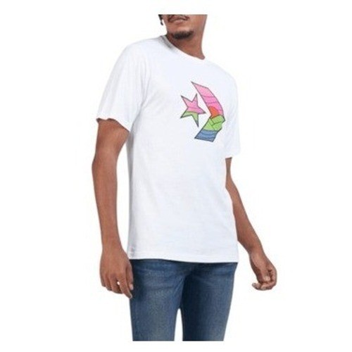 Converse All Star Chevron Sunset Graphic Tee White Pink Green Knit XS gallery
