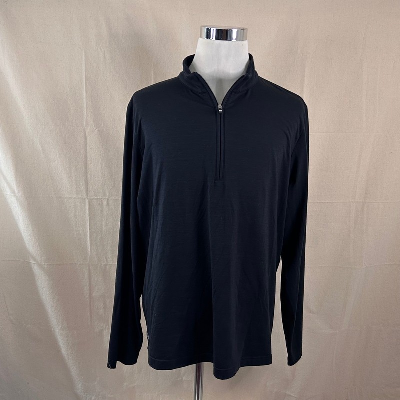 Travis Mathew XL 1/4 Zip Pullover Golf Shirt Black Cotton Blend Long Sleeve Mens gallery