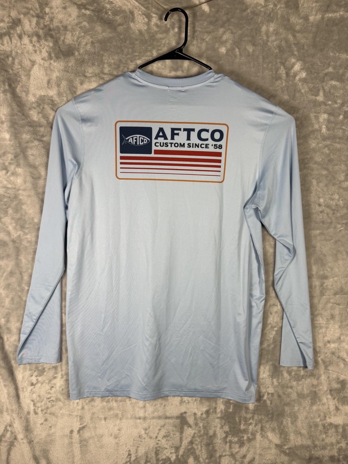 AFTCO Mens Large Long Sleeve Fishing Shirt UPF Sun Protection Blue NWT gallery