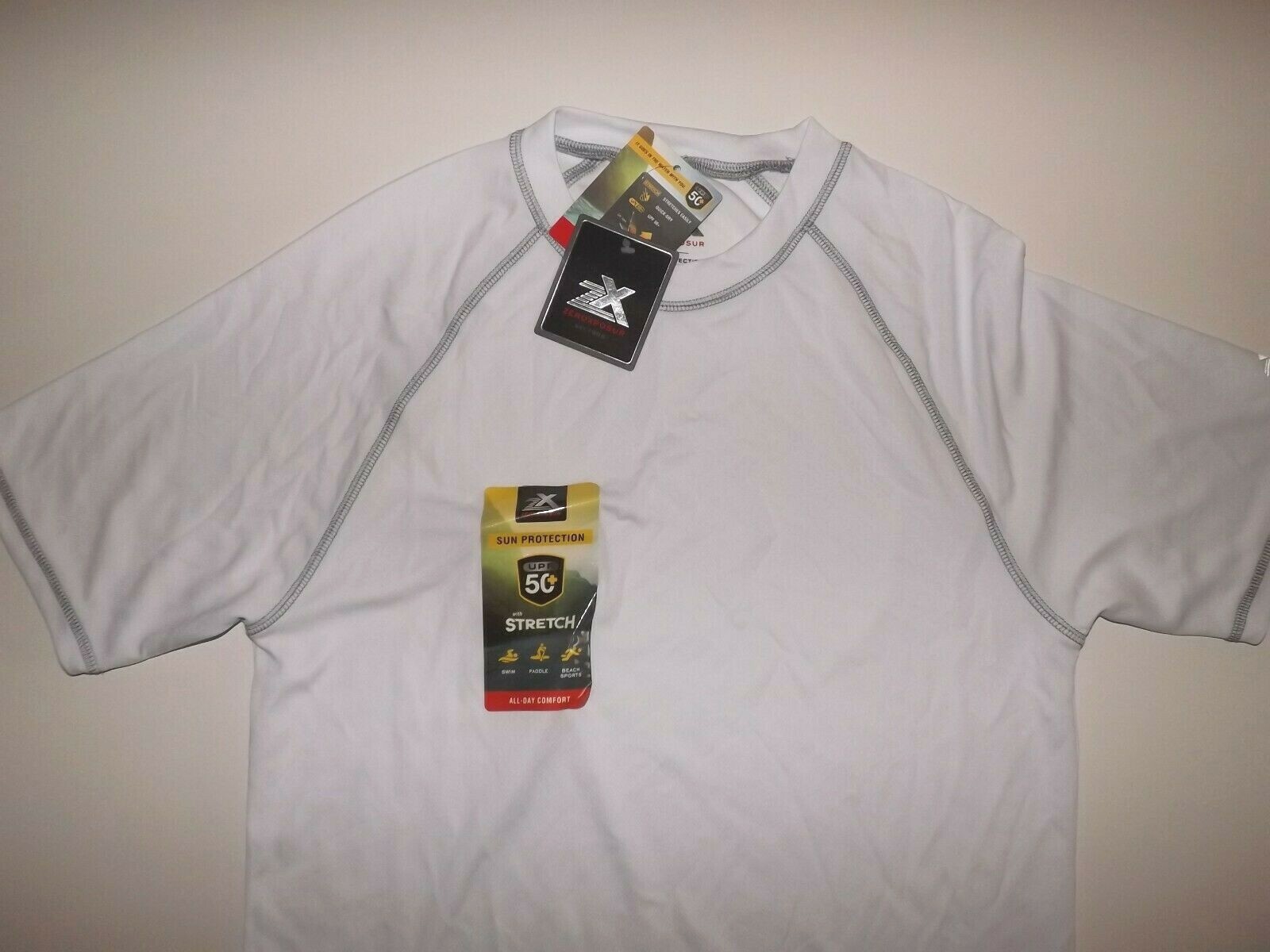 ZeroXposur White Sun Protection Shirt S Small Mens NWT All-Day Comfort Active gallery
