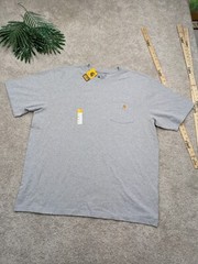 Carhartt Shirt Mens XL Extra Large Gray Crew Pocket Tee Work Wear Loose Fit NWT