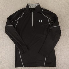 Under armour Pullover Mens M Black 100% Polyester 1/4 Zip ColdGear Mock Neck