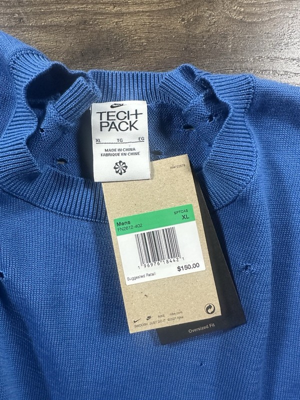 Nike Sportswear Tech Pack Long-Sleeve Sweater FN2612-402 Blue Men’s XL gallery