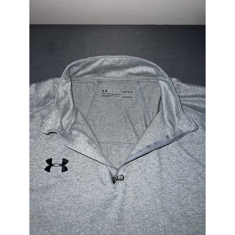 Under Armour Mens HeatGear Quarter Zip Pullover Gray Loose Fit Large LG G G gallery