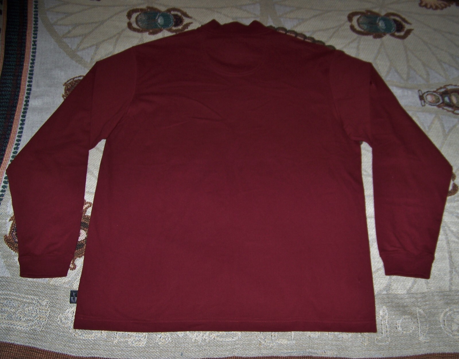 NEW ADIDAS CLIMALITE Cotton & Polyester Long Sleeve Mock Collar Golf Shirt Red S gallery