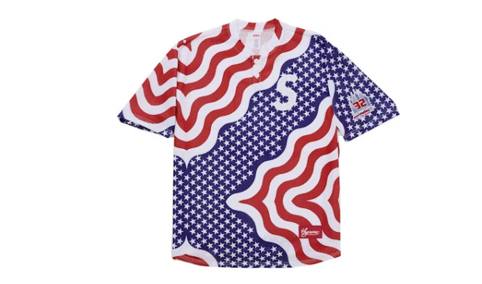 Supreme Shop S Logo Baseball Henley Flag New York SS26 Size XL Brand New Sealed gallery