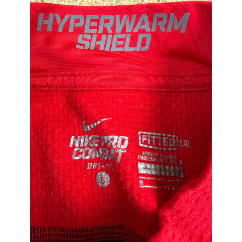 Nike Pro Combat Hyperwarm Shield Ole Miss Rebels Red Long Sleeve Shirt Mens S gallery