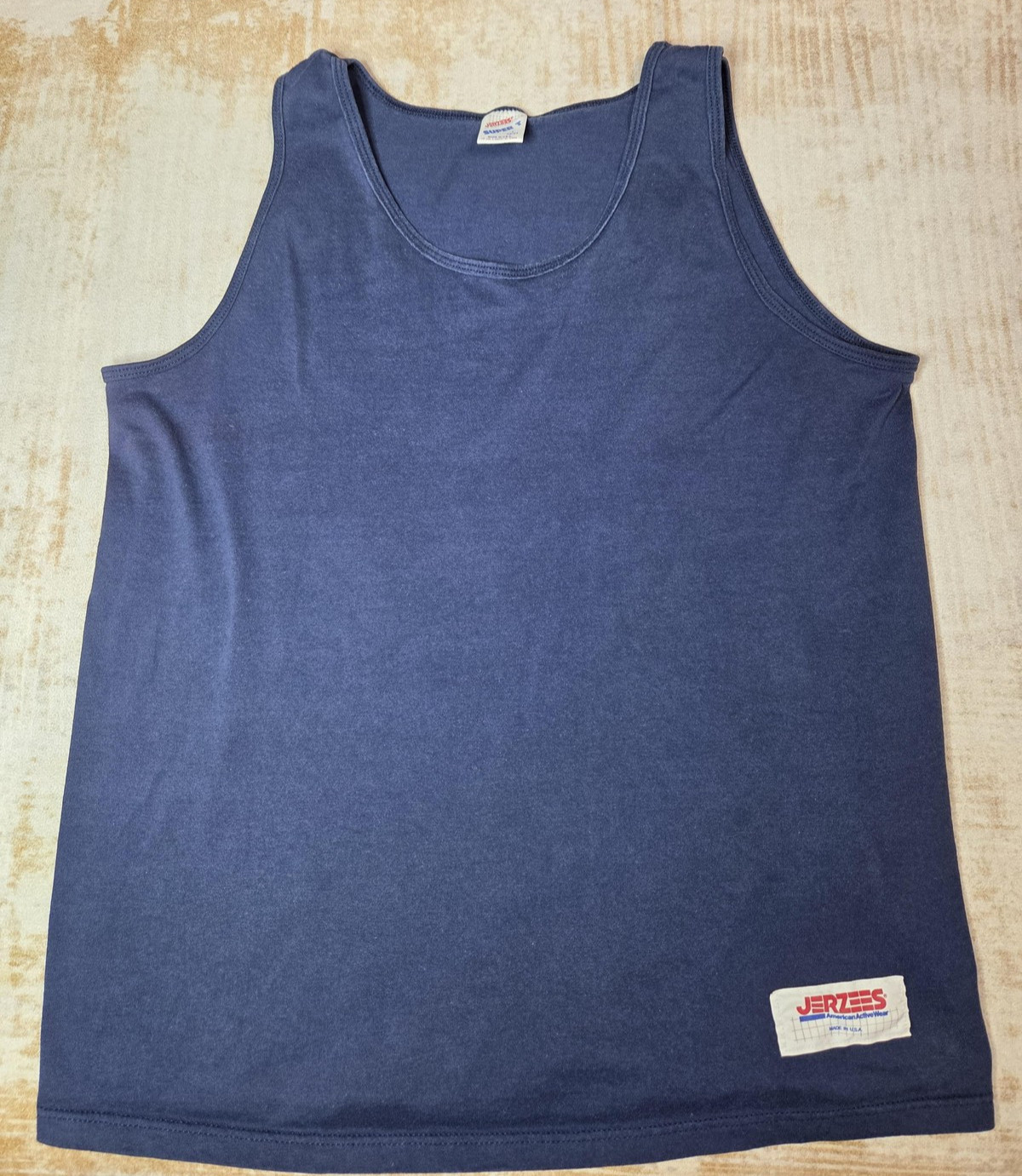 Vintage Jerzees Tank Top Mens Large Blue Super T 50/50 Made USA 80s Athletic gallery