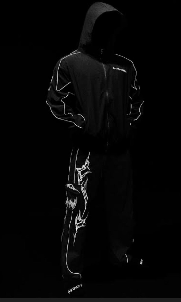 Breathe Divinity Cyber Zip-up Jacket and Cargo Trackpants [VOID BLACK] SMALL