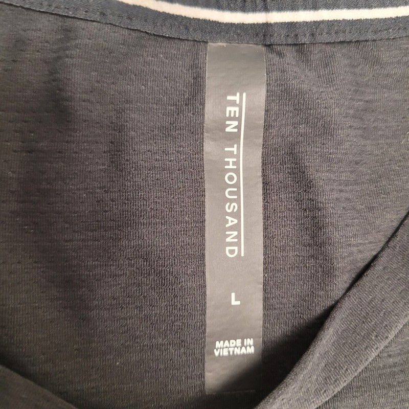 Ten Thousand Shirt Mens Large Black Base Layer Long Sleeve Athleisure Training gallery