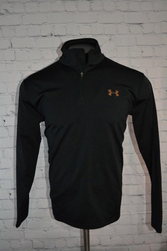 46762-a Under Armour Athletic Pullover Shirt Hunting Golf Black Size Medium Mens gallery