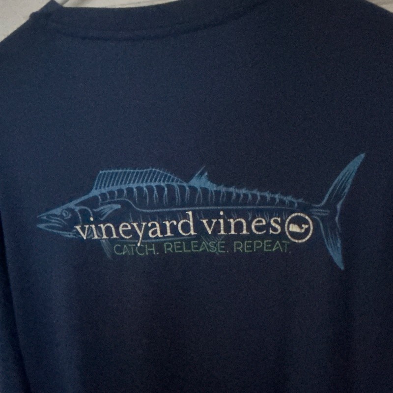 Vineyard Vines Performance Men's Long Sleeve Crew Neck Graphic Tee Navy M gallery