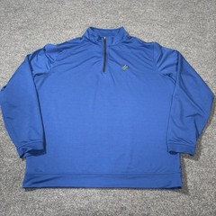 Peter Millar Perth Melange 1/4 Zip Mens XL Solid Blue Stretch Golf Performance