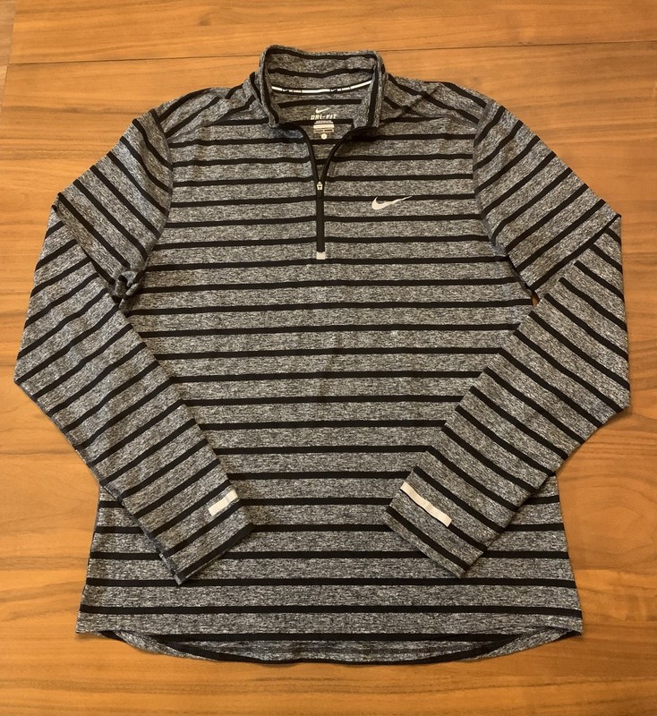 Nike Element Running Pullover 1/2 Zip Shirt Mens L Striped DriFit Mock Thumbhole gallery