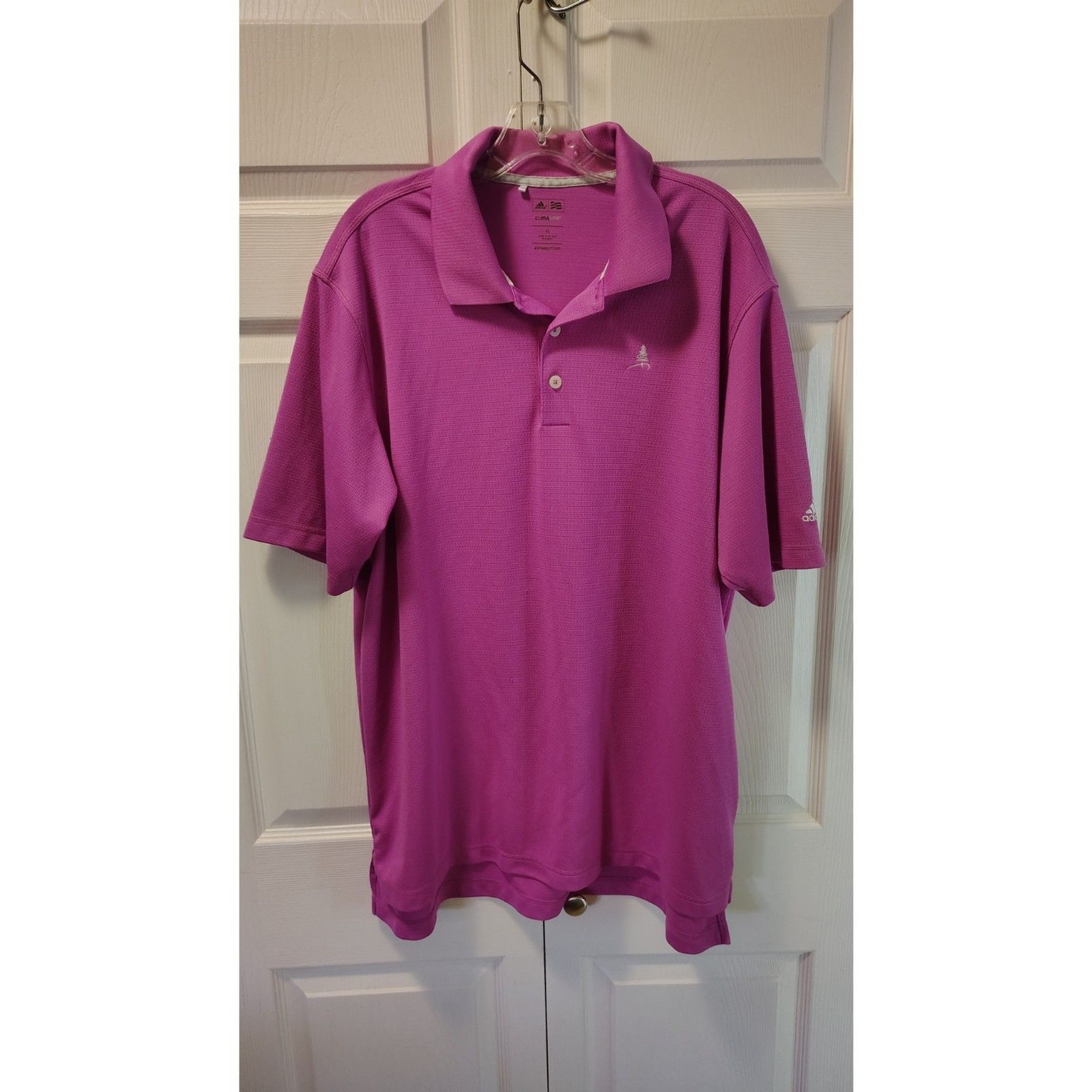 Adidas ClimaLite Men’s Magenta Pink Performance Golf Polo Shirt XL gallery