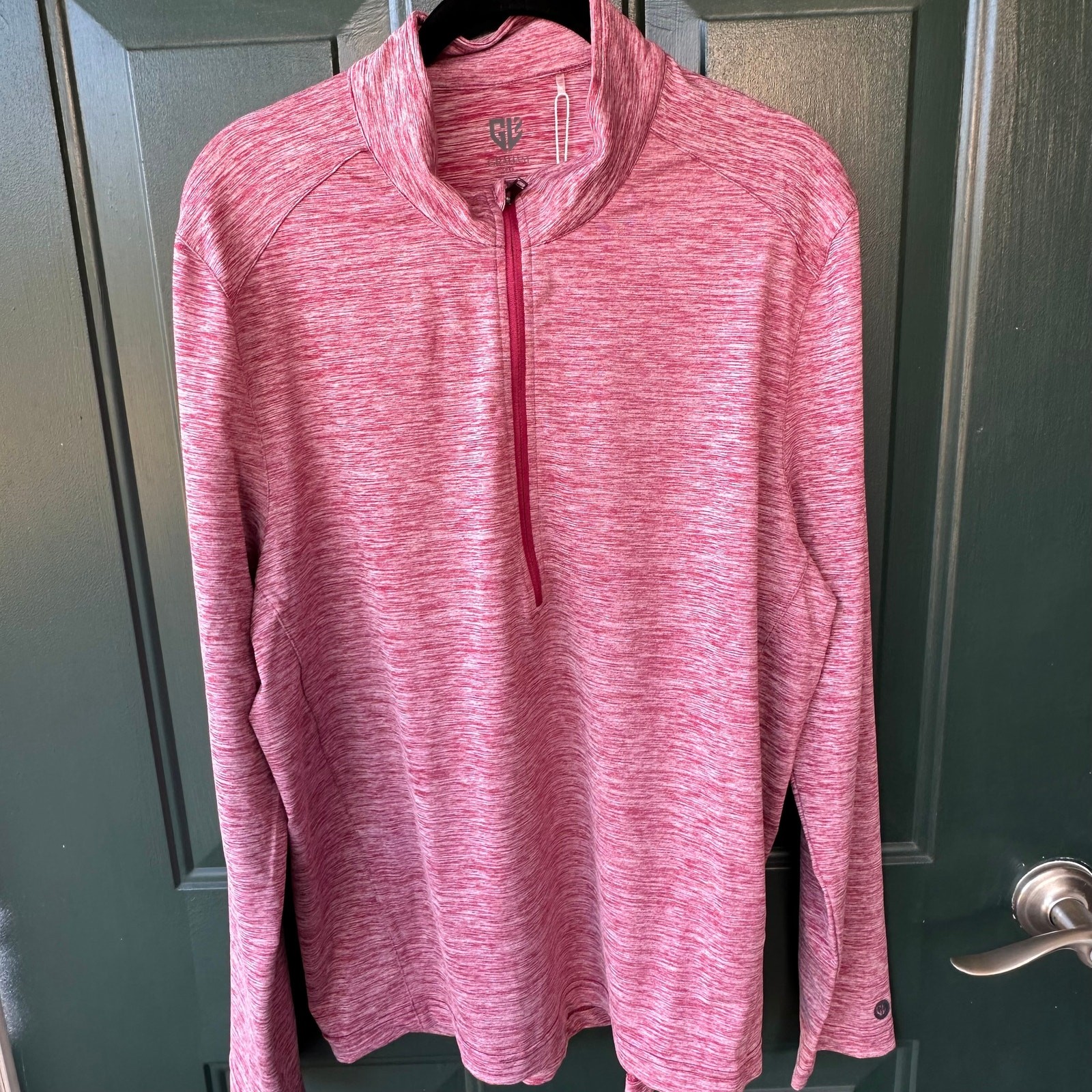 NWT Graham Luxe Mens Port Red Performance Quarter Zip Pullover Shirt Medium gallery